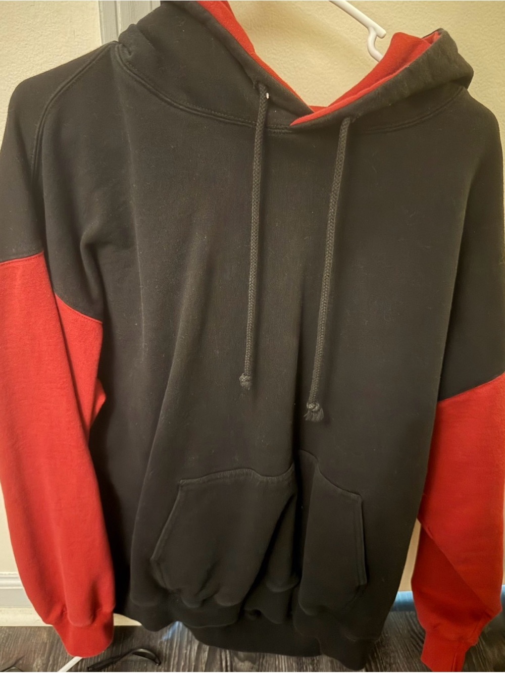 Brandy Melville Black Hoodie with Red Sleeves